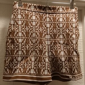 Max Mara Brown and White Patterned Shorts